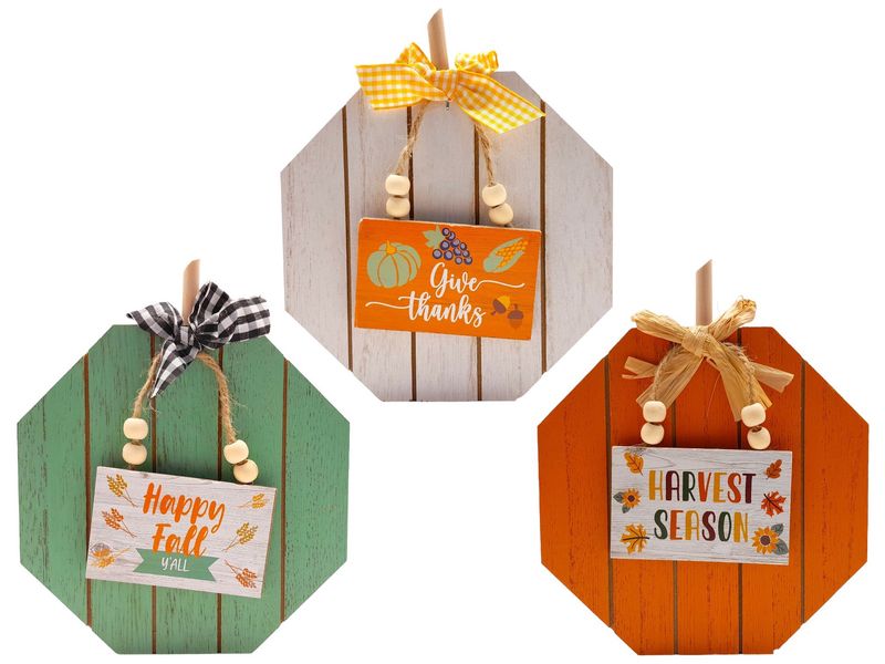 5.8&quot;x7.25&quot; Harvest Hexagon Table Décor w/ Beads Assorted