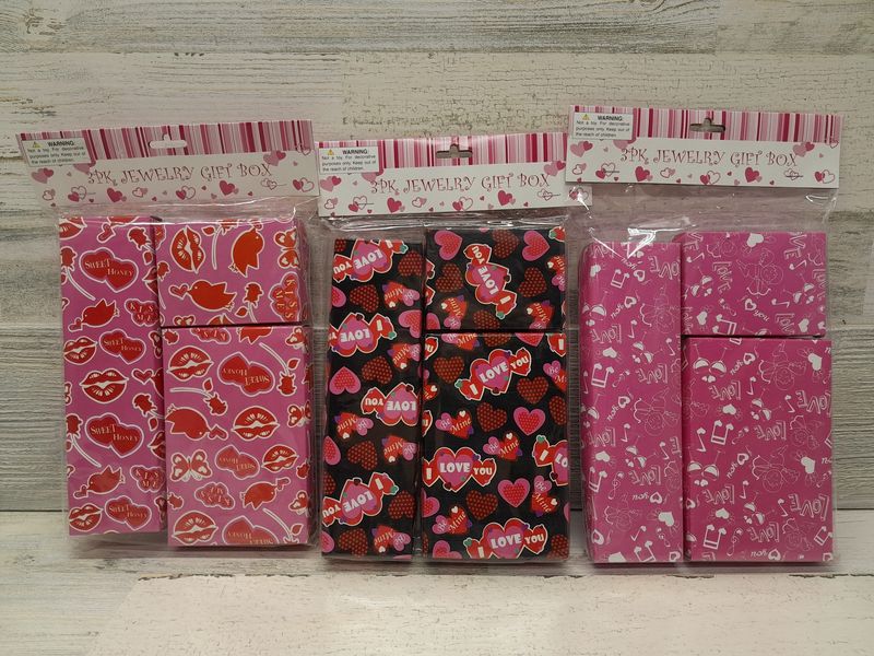 3pc Valentine Jewelry Gift Boxes Assorted