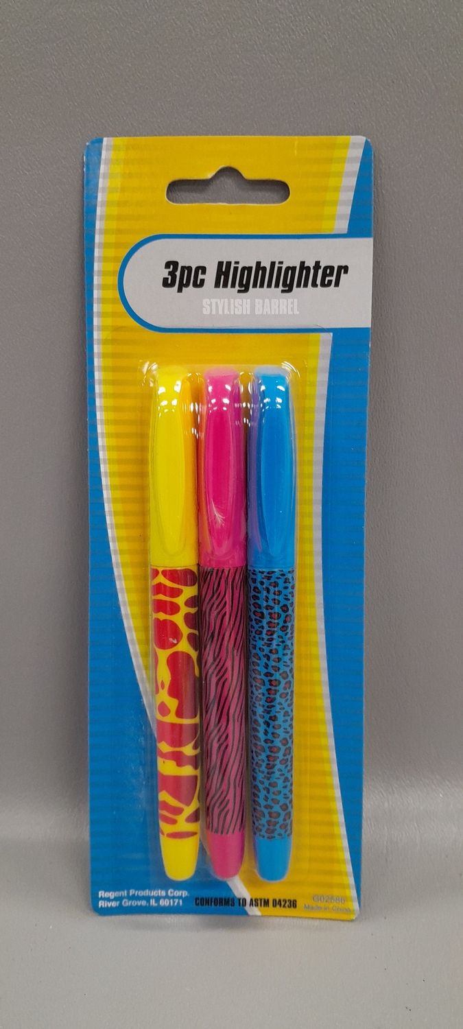 3pc Highlighter Pink/Blue/Yellow