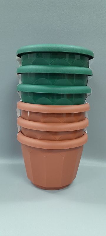 3pc 5&quot; Round Planter Assorted (Plastic)