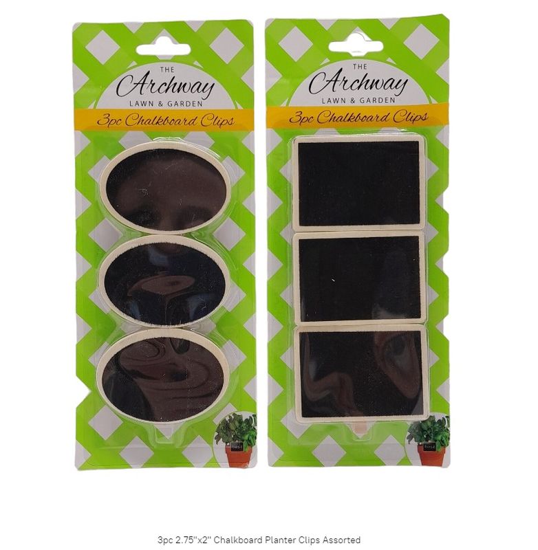 3pc 2.75"x2" Chalkboard Planter Clips Assorted 3pc 2.75"x2" Chalkboard Planter Clips Assorted