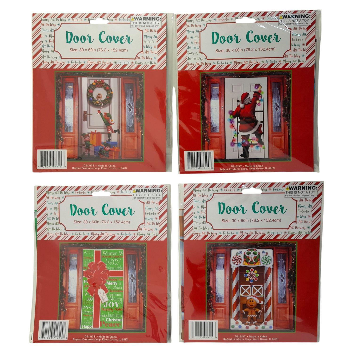 30"x60" Christmas Door Cover Assorted 30"x60" Christmas Door Cover Assorted