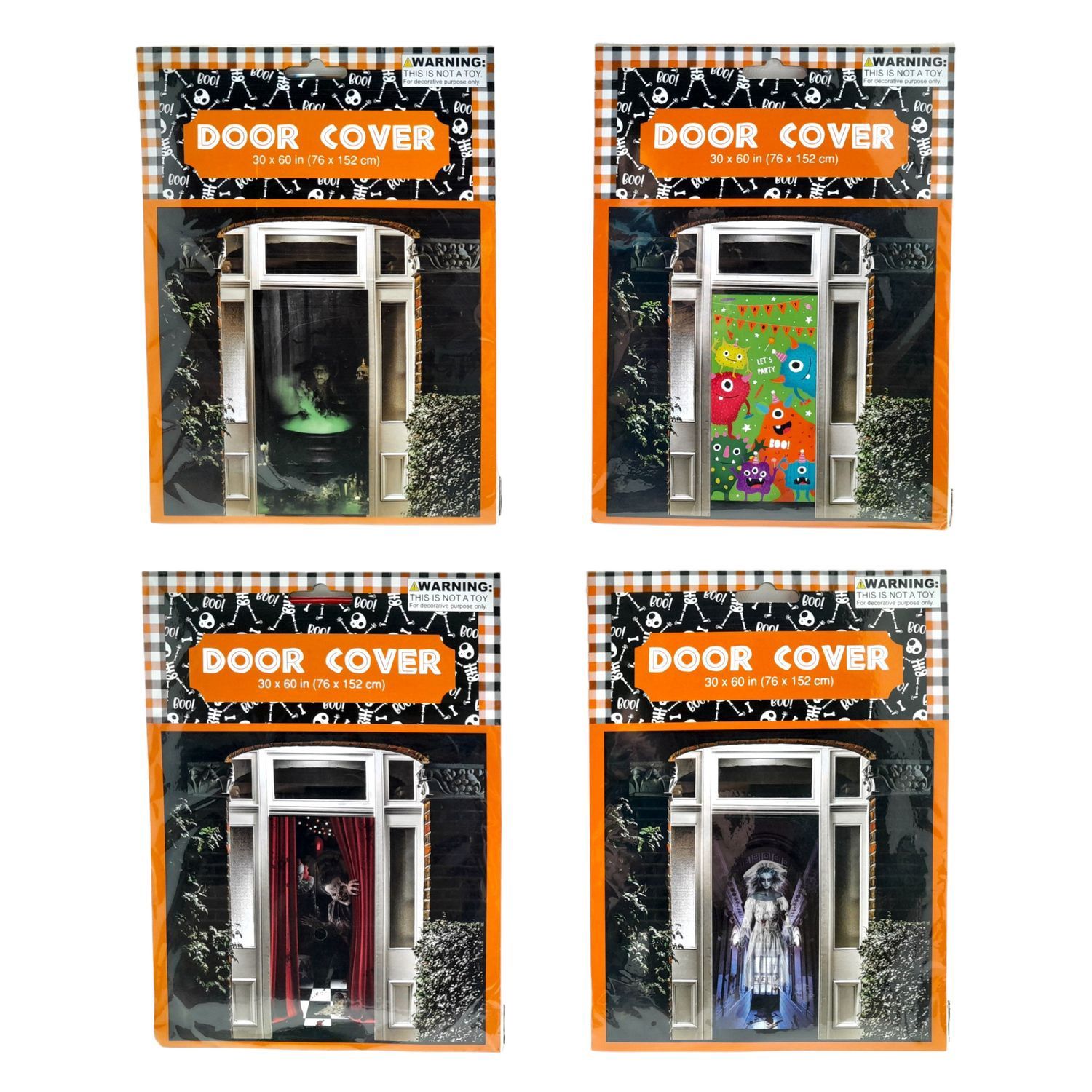 30&quot;x60&quot; Plastic Halloween Door Cover Assorted