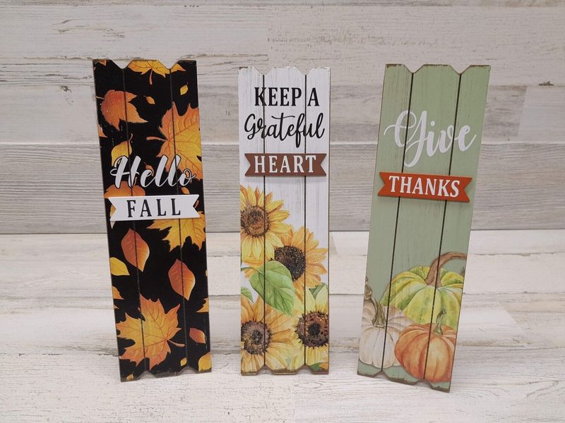 3.3&quot;x11&quot; Harvest Table Décor Assorted
