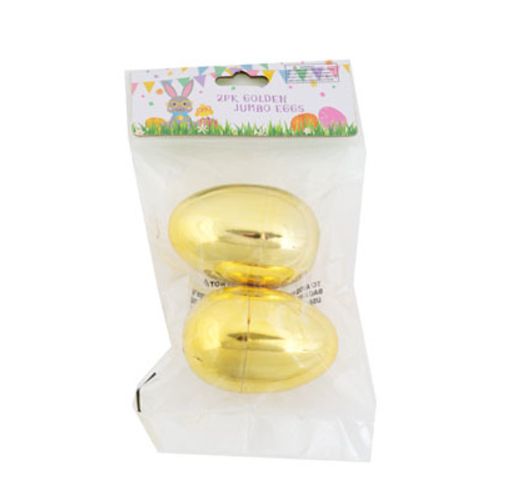 2pc 3&quot; Easter Eggs Gold