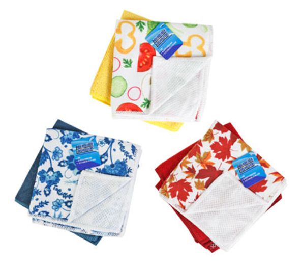 2pc 12&quot; Microfiber Dish Cloth w/Scrub Side Assorted
