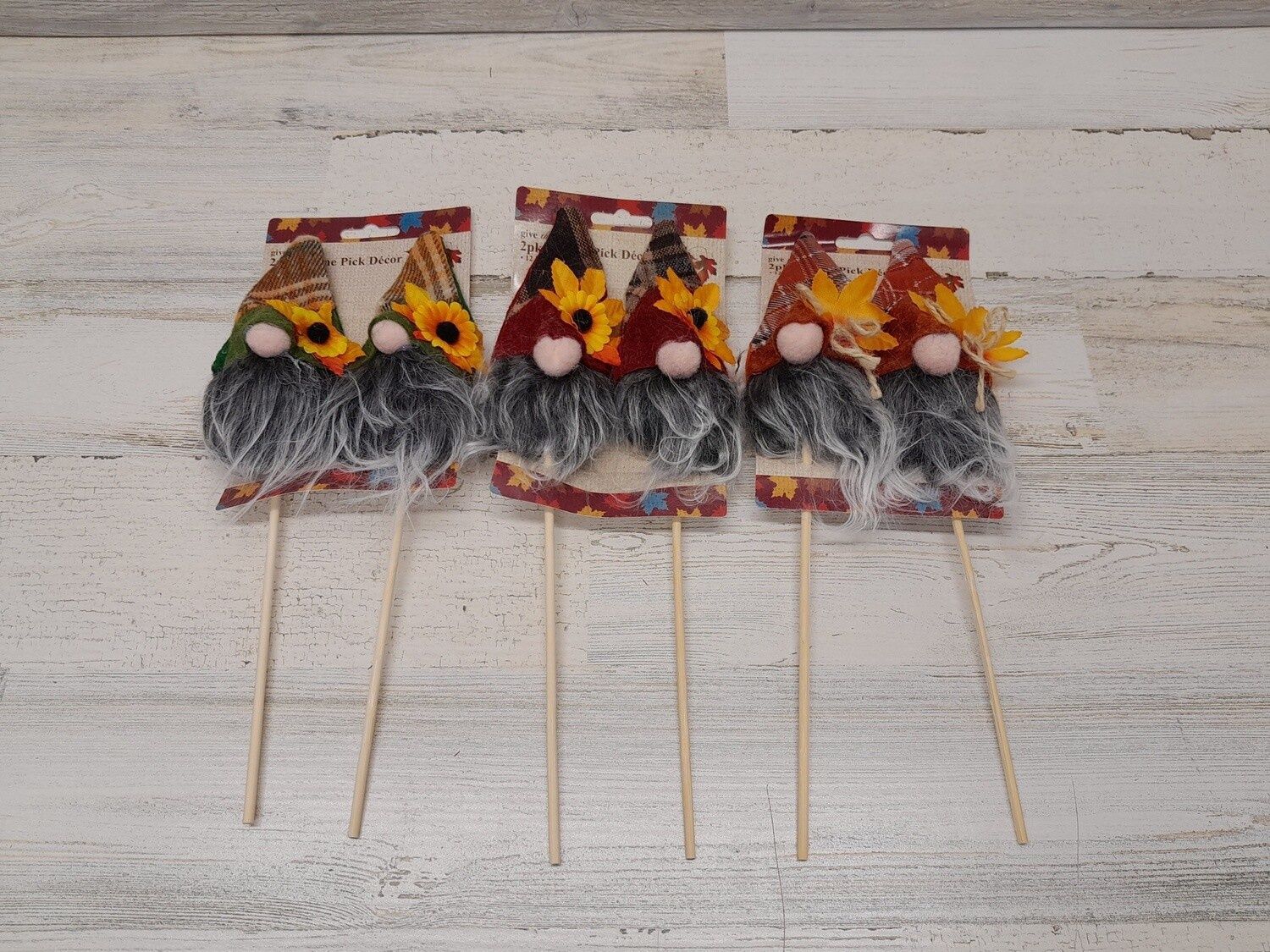 2pc 12&quot; Harvest Gnome Pick Assorted