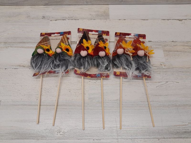 2pc 12&quot; Harvest Gnome Pick Assorted