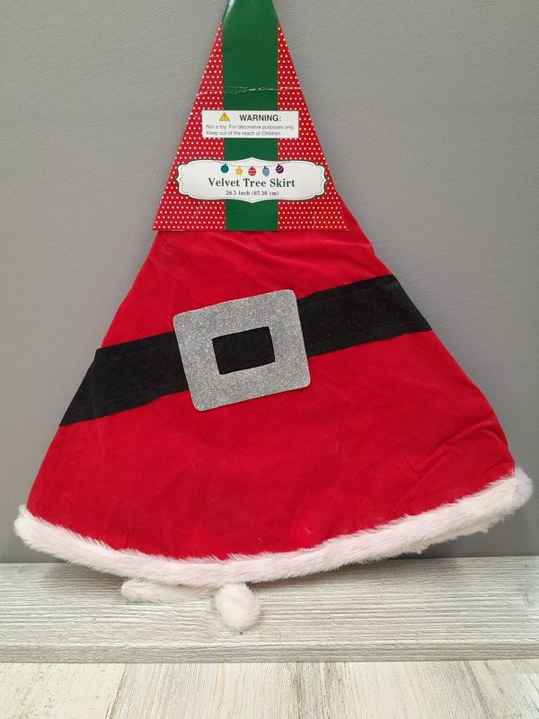 26.5&quot; Velvet Tree Skirt Assorted