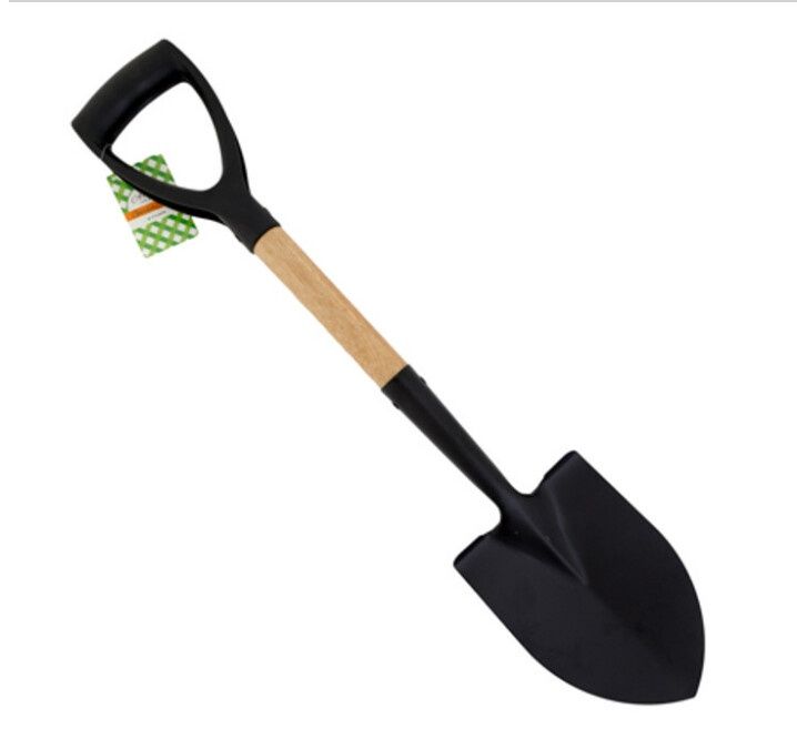 27&quot; Wood/Metal Garden Shovel Black