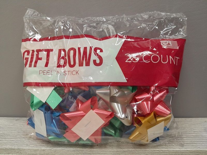 25pc Peel n&#39; Stick Bow Multi