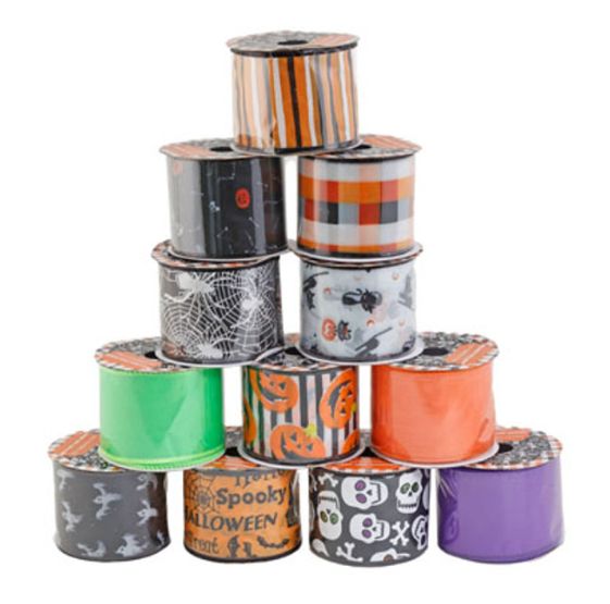 2.5&quot;x3yd Wired Halloween Ribbon Assorted