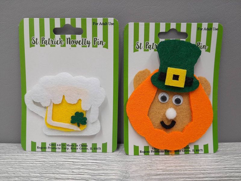 1pc St. Patrick&#39;s Day Novelty Pins Assorted