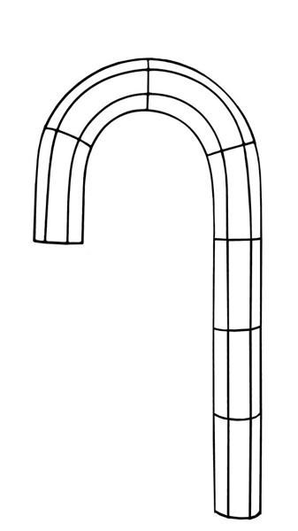 13.5&quot;x27.75&quot; Candy Cane Wire Form