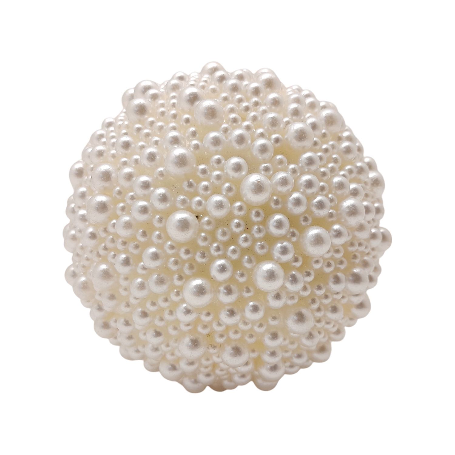 100mm Plastic Pearl Ball Ornament Cream (Plastic)