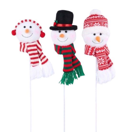 15&quot; Snowman Head Pick Assorted