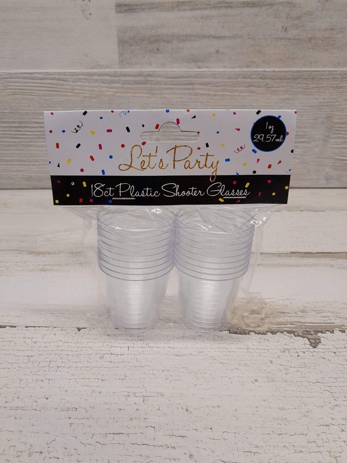 18pc 1oz Plastic Shot Glasses Clear