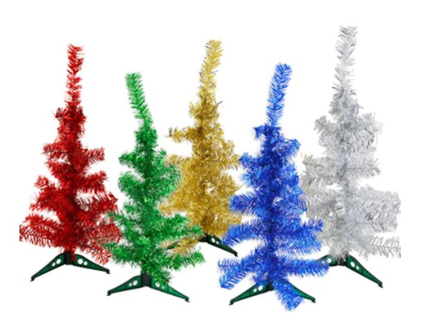 18" Tinsel Christmas Tree Assorted