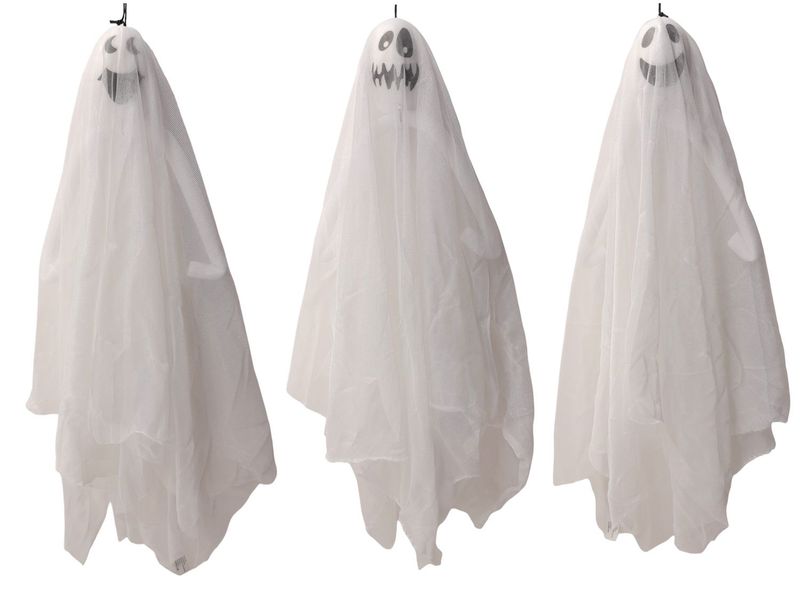 16&quot; Hanging Ghost White Assorted