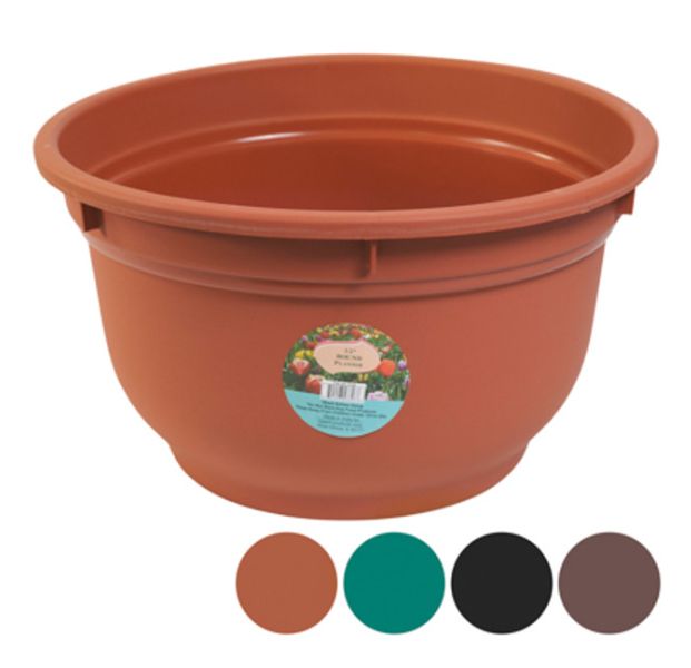 15"x9" Round Planter Assorted, Plastic (1 Piece)