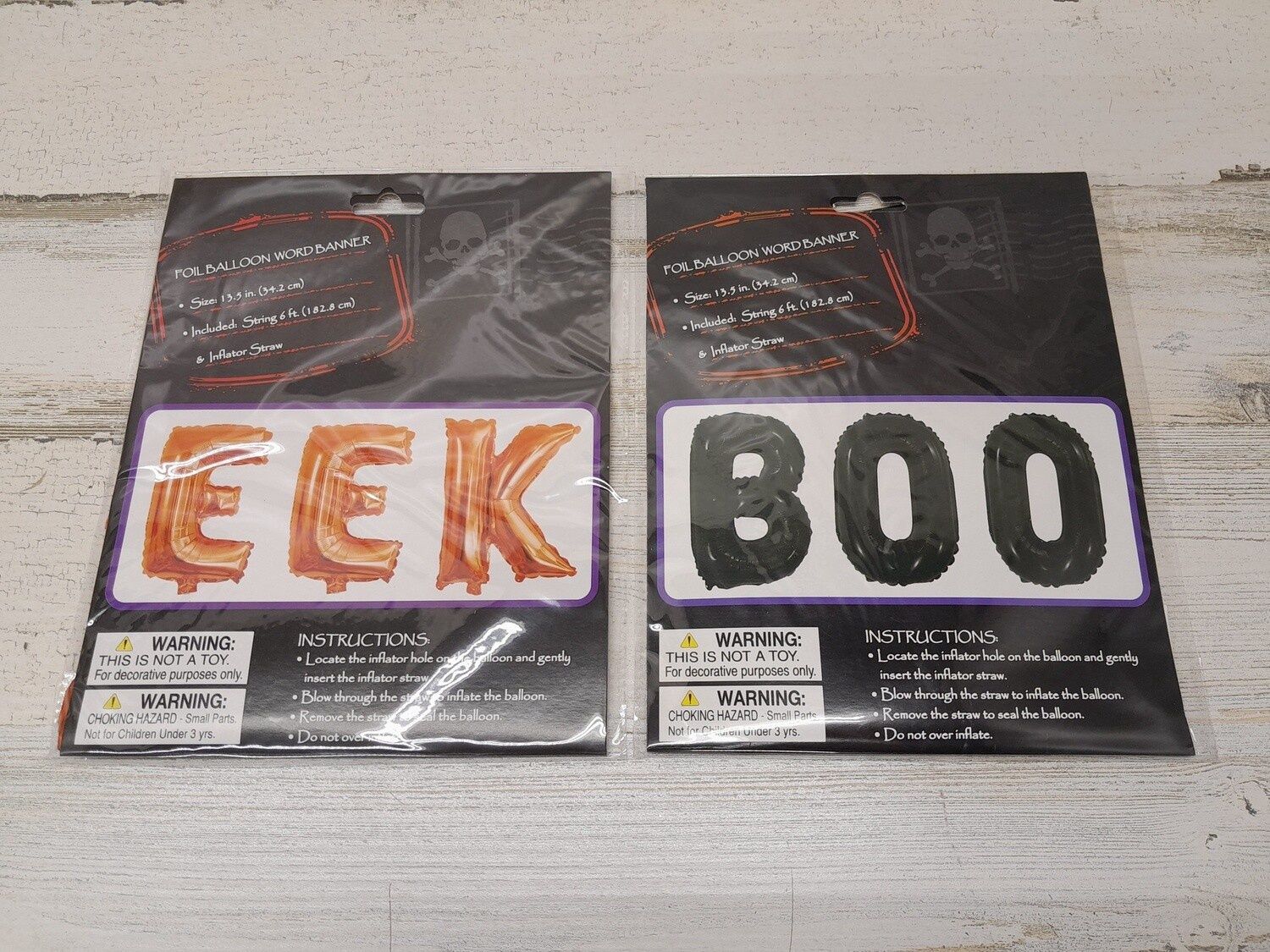 13.5"x6' Halloween Balloon Banner Assorted (1 Piece)