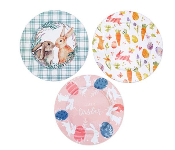 13&quot; Tin Easter Serving Tray Assorted