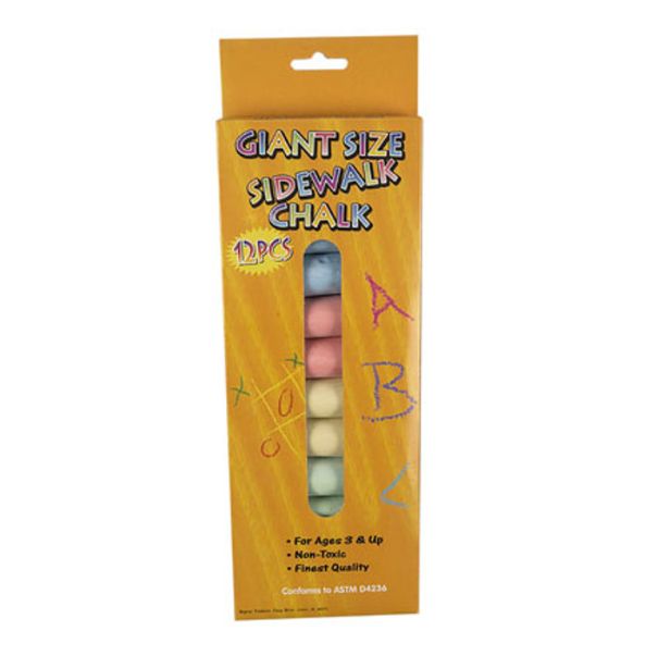 12pc 4" Jumbo Sidewalk Chalk