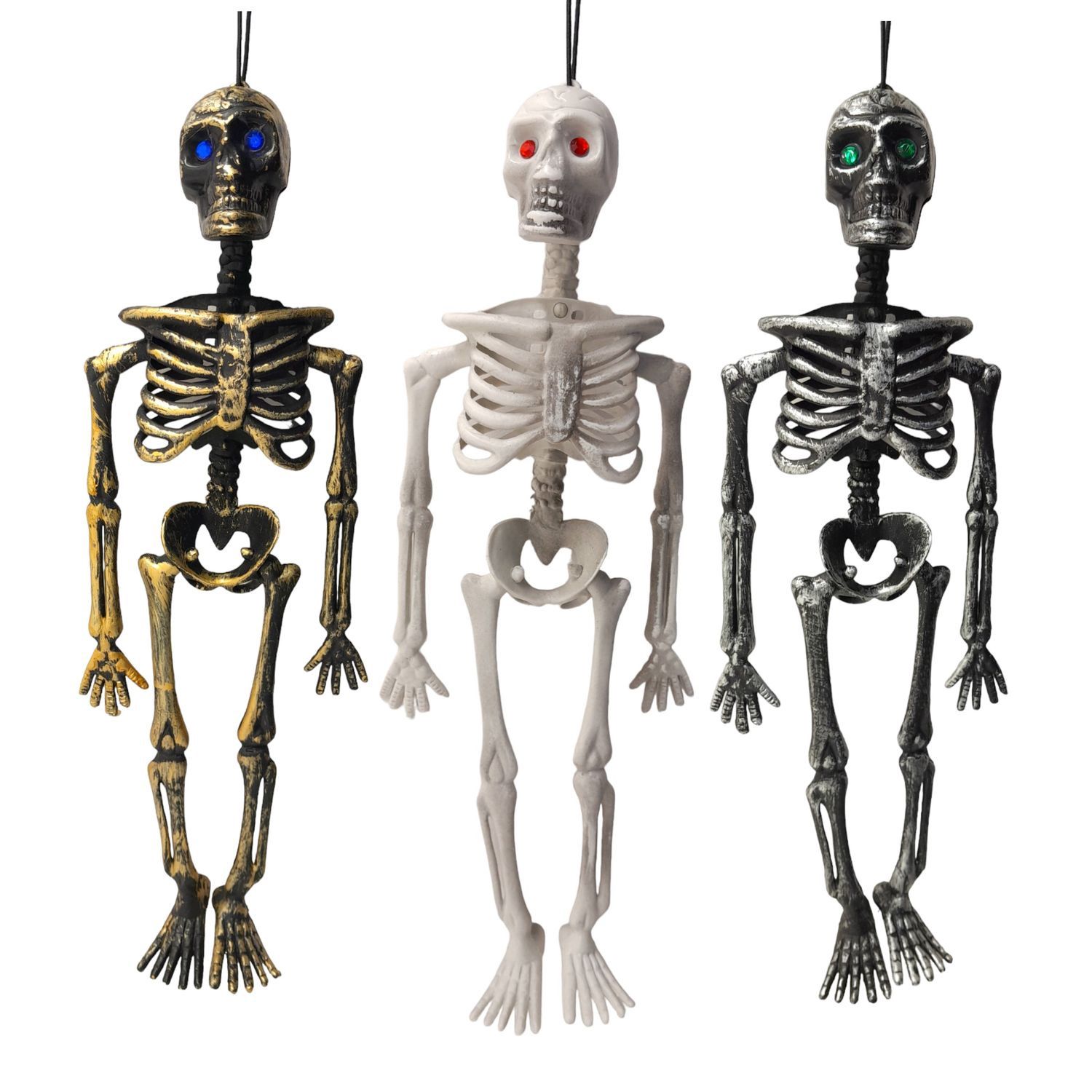 12.5" Hanging Skeleton w/Gem Eyes Assorted (1 Piece)