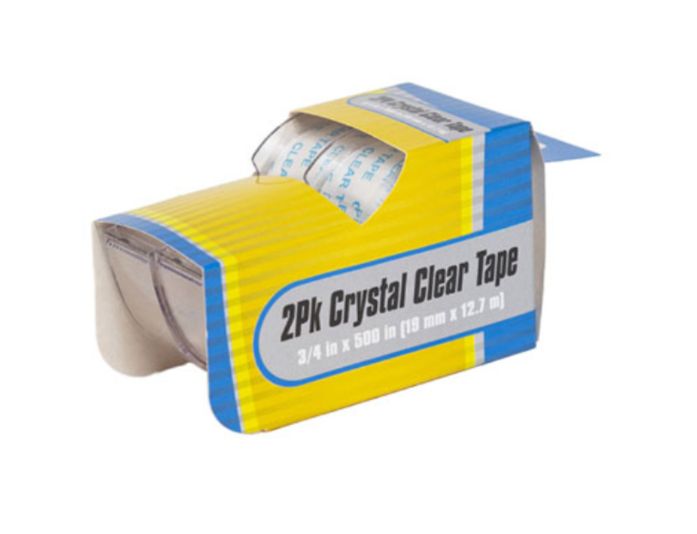 2pc .75&quot;x500&quot; Crystal Clear Tape