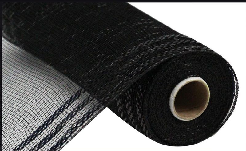 10"x10yd Border Stripe Mesh Black/Black 10"x10yd Border Stripe Mesh Black/Black