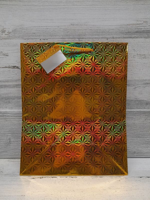 10.5&quot;x5.5&quot;x13&quot; Holographic Bag Gold