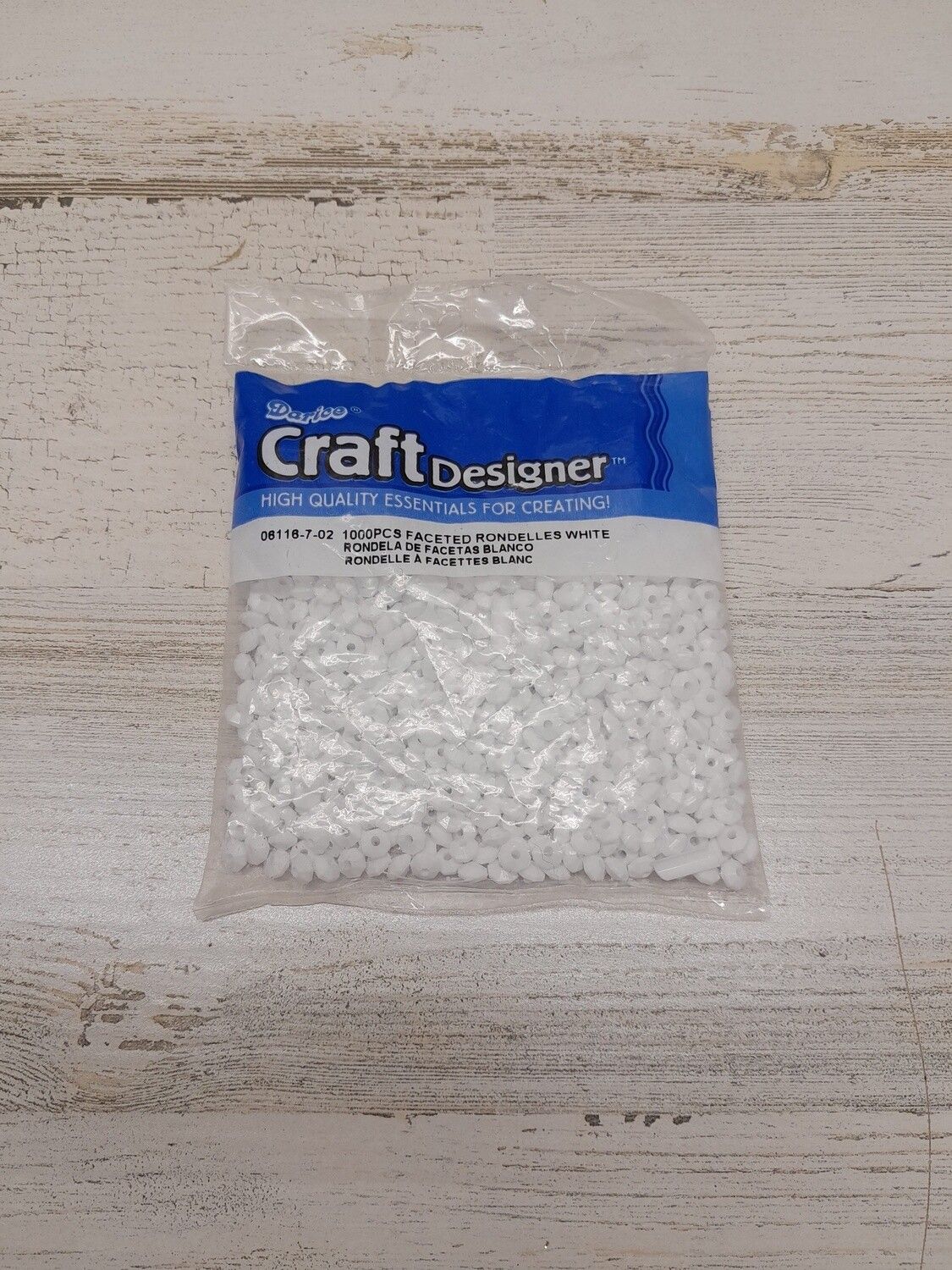 1000pc 6mm Faceted Rondelles White