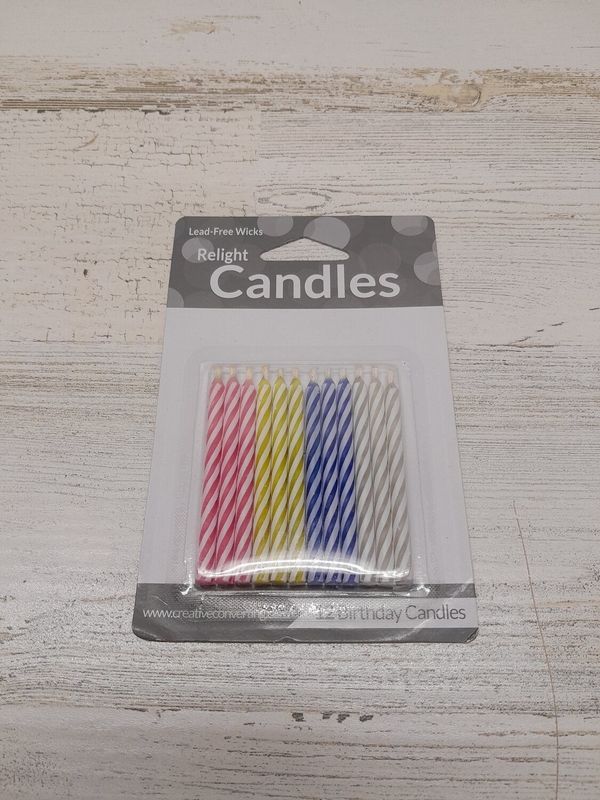 12pc Lead-Free Wick Birthday Candles