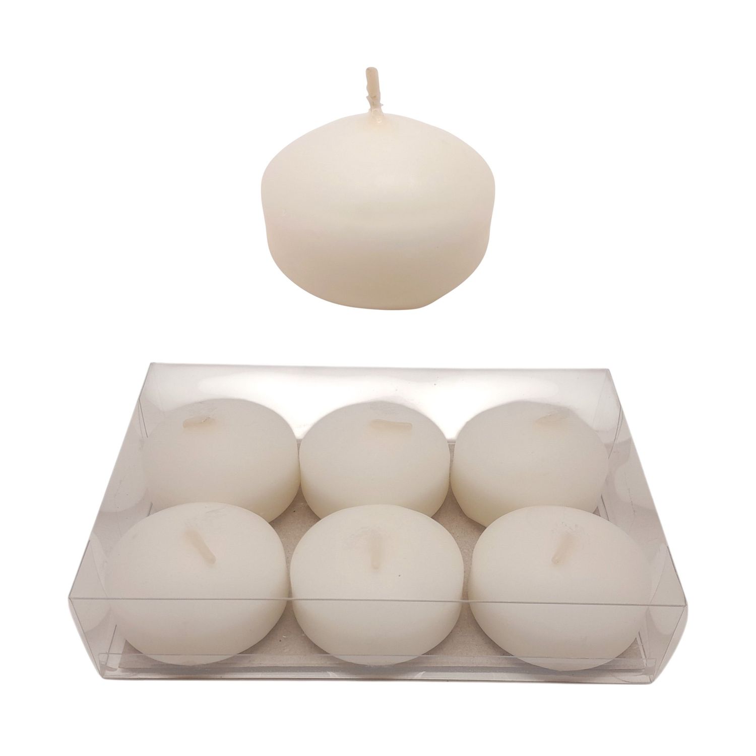 6pc 2&quot; Floating Candles White