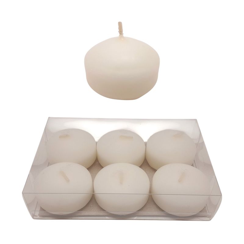 6pc 2&quot; Floating Candles White
