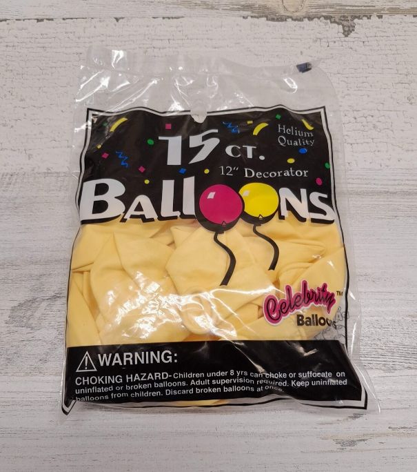 15pc 12&quot; Balloons Ivory