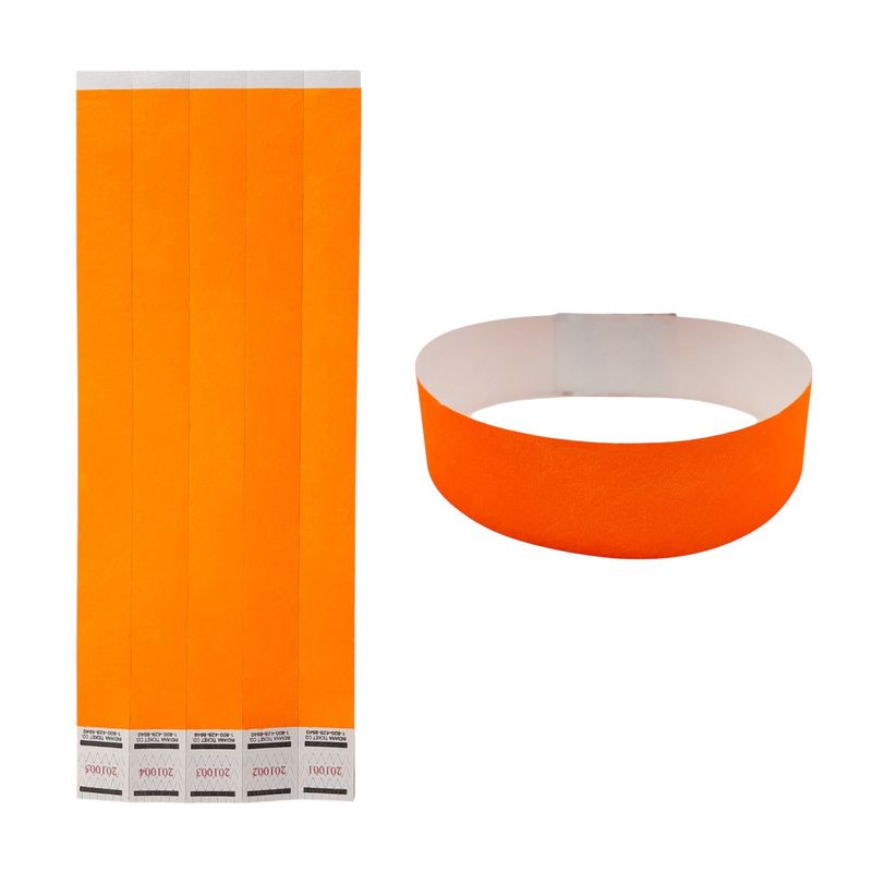 20pc Wristband Solid Neon Orange