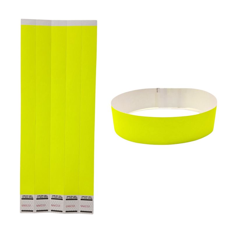 20pc Wristband Solid Neon Yellow