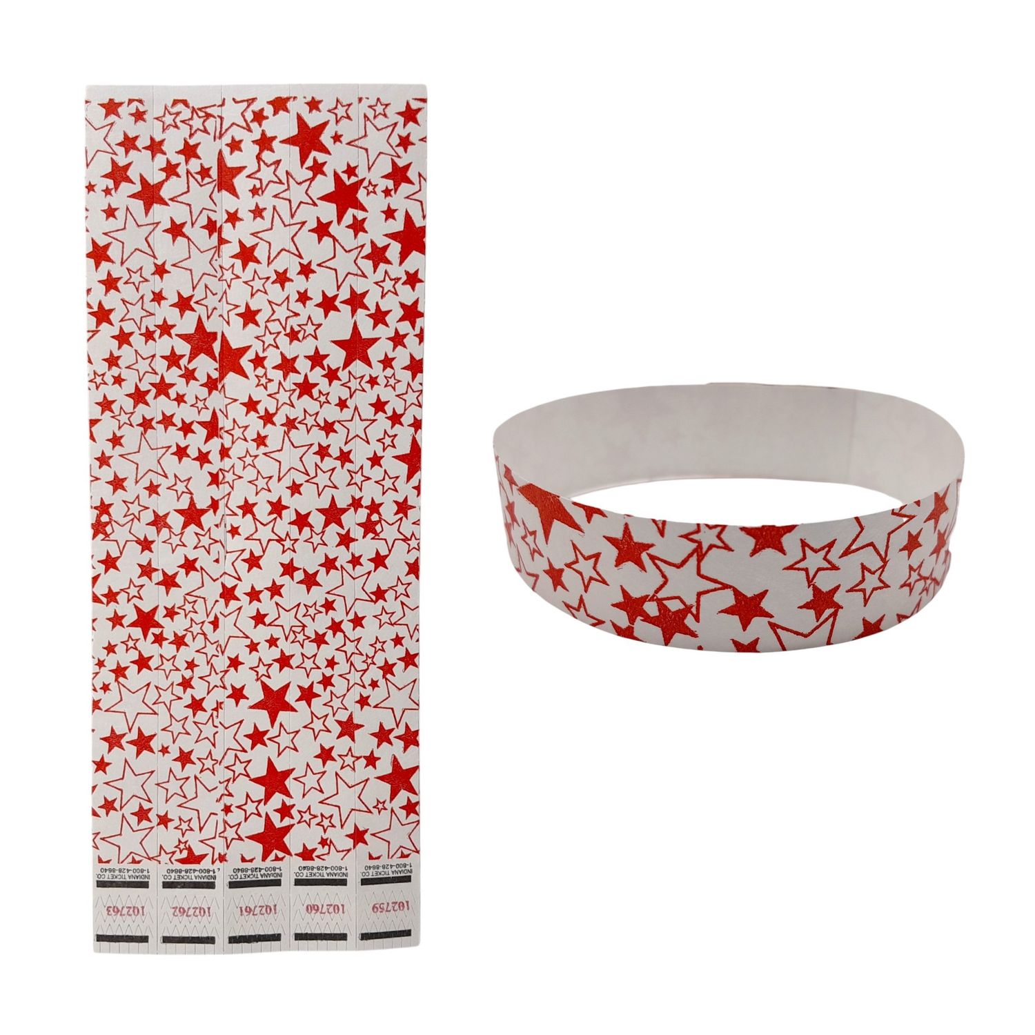 20pc Wristband Stars Red