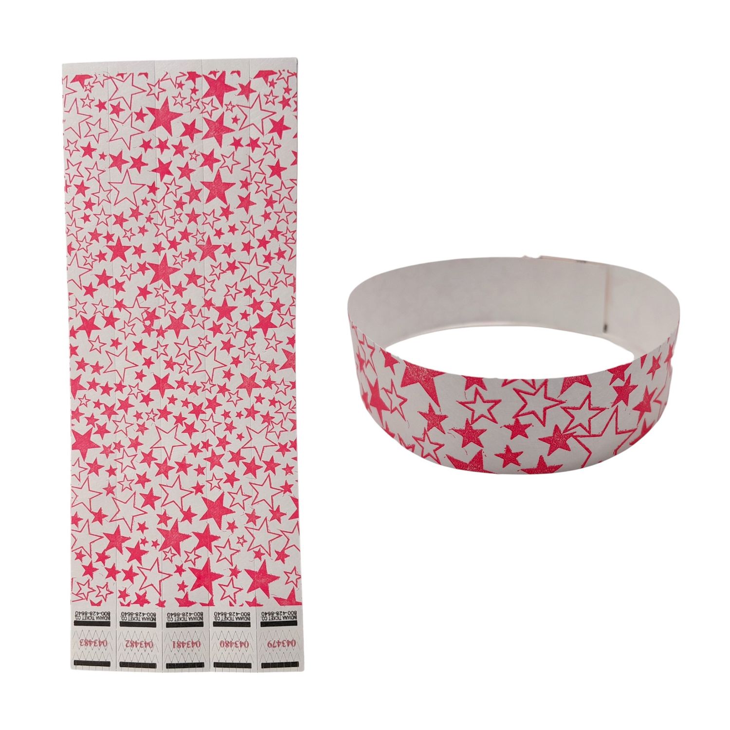 20pc Wristband Stars Neon Pink