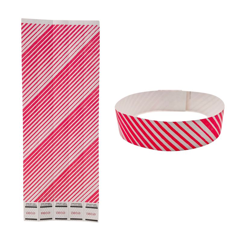 20pc Wristband Striped Pink