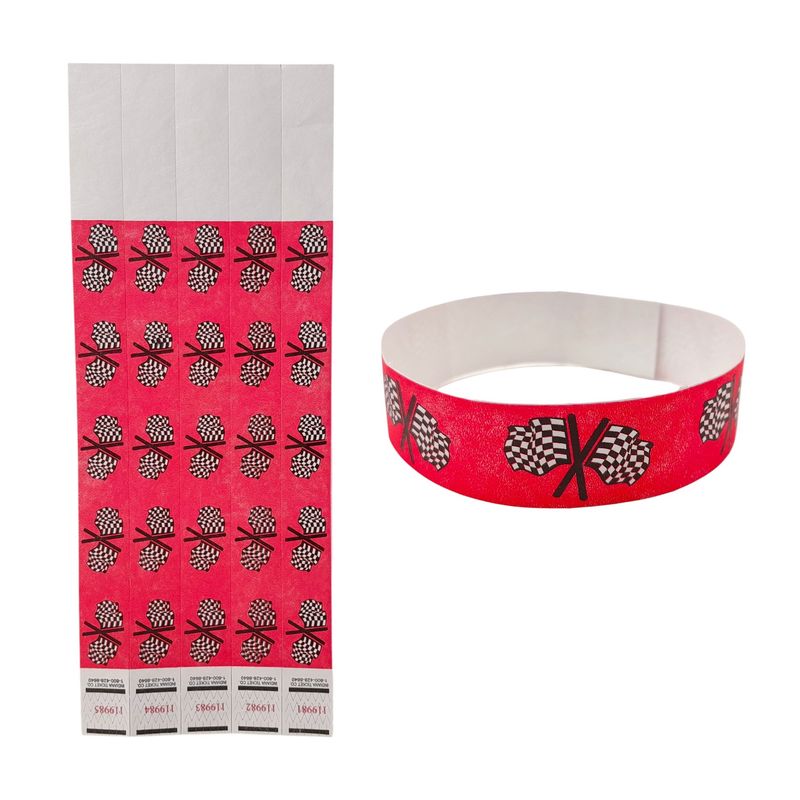 20pc Wristband Race Flags Pink