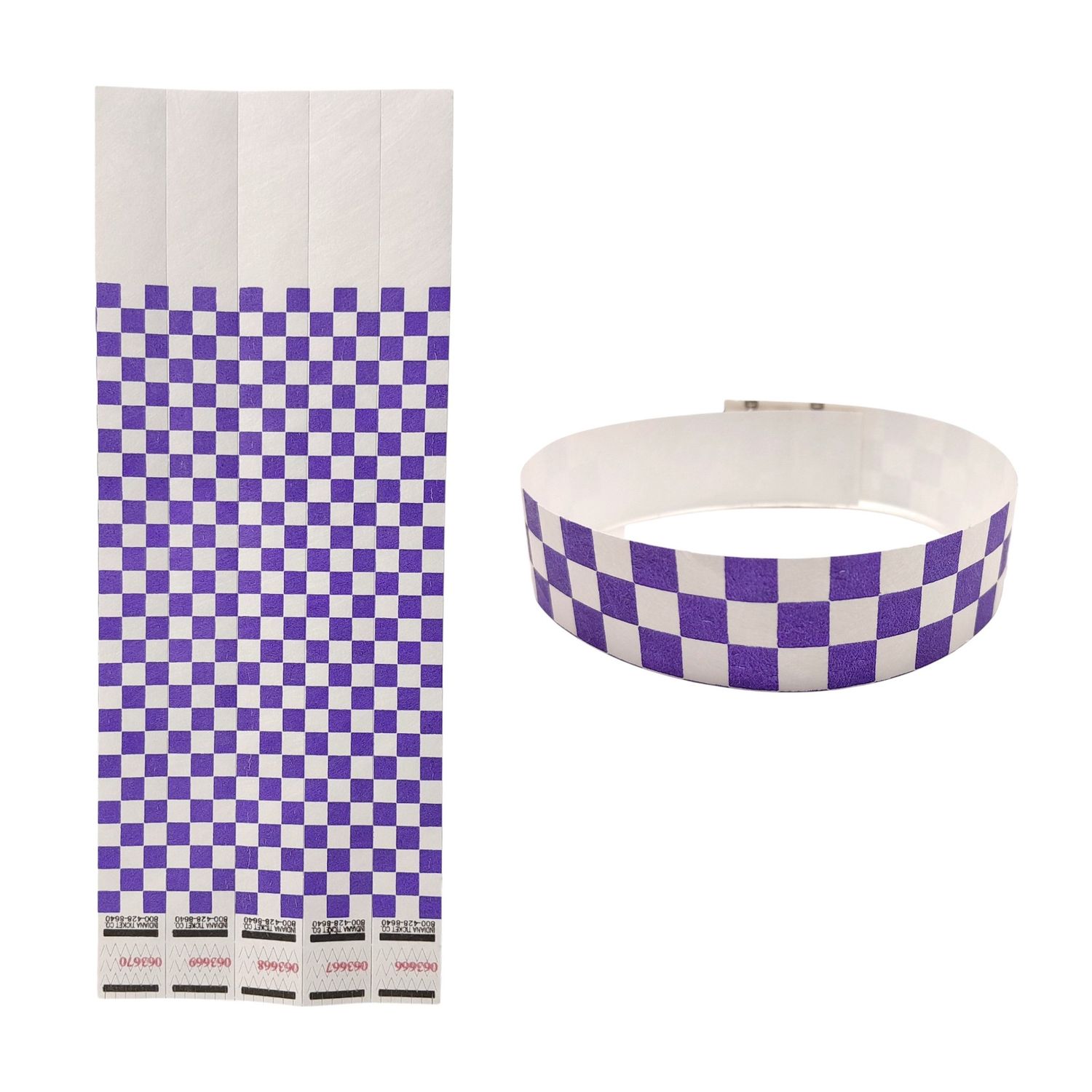 20pc Wristband Checkered Purple