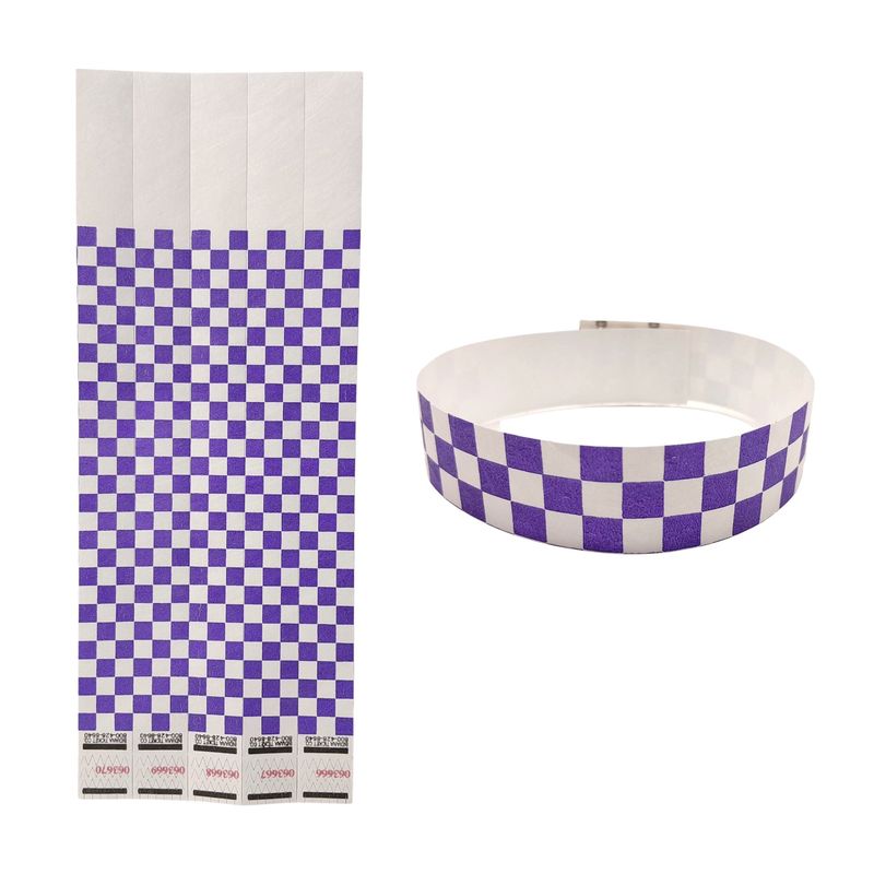 20pc Wristband Checkered Purple