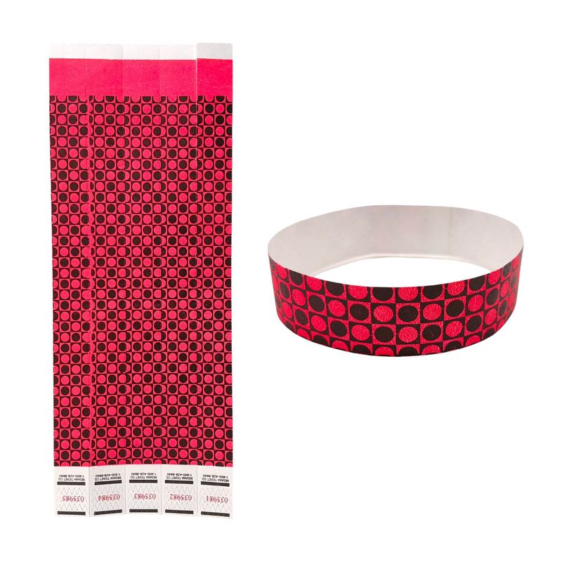 20pc Wristband 3-D Dots Pink