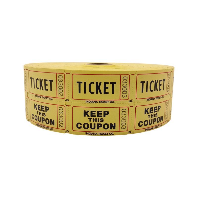 2,000 Count Double Ticket Roll Yellow
