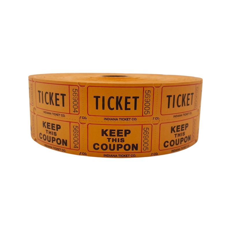2,000 Count Double Ticket Roll Orange
