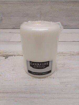 3&quot;x4&quot; Unscented Pillar Candle White