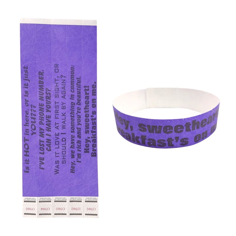 20pc Wristband Purple Pick Up Lines