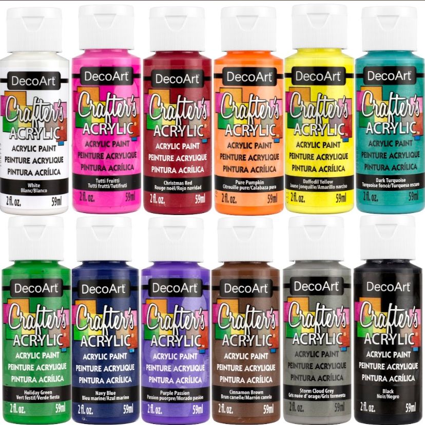 12pc 2oz Acrylic Paint Multi